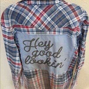 Western Chic Plaid Button Down with pearl snaps